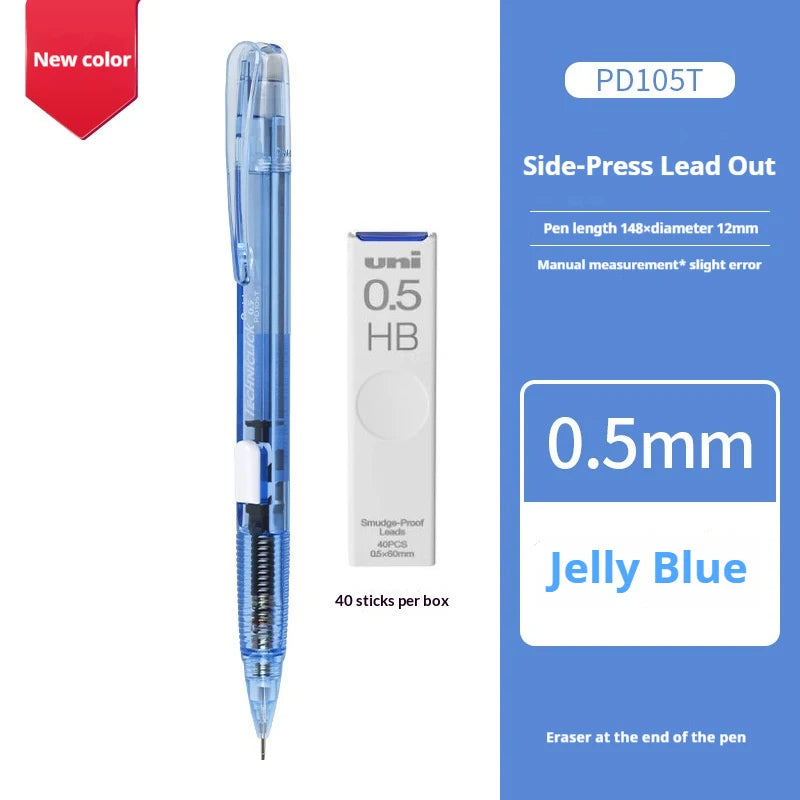CowLost | product_id-pentel-pd105t-0-5mm-mechanical-pencil-break-resistant-lead-color-blocked-transparent-side-smooth-writing |22