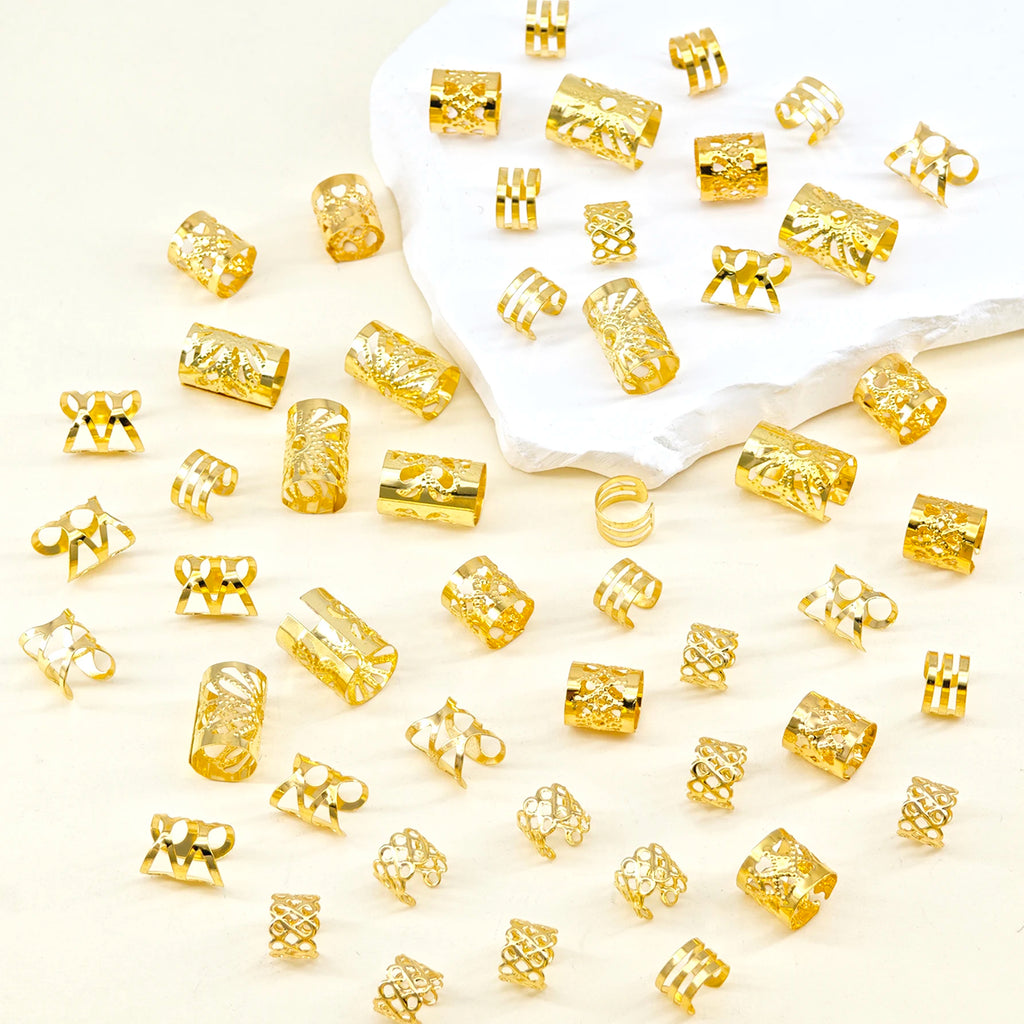 CowLost | 50pcs-vintage-bohemian-style-alloy-hair-rings-set |2
