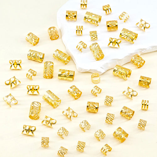 CowLost | 50pcs-vintage-bohemian-style-alloy-hair-rings-set |2