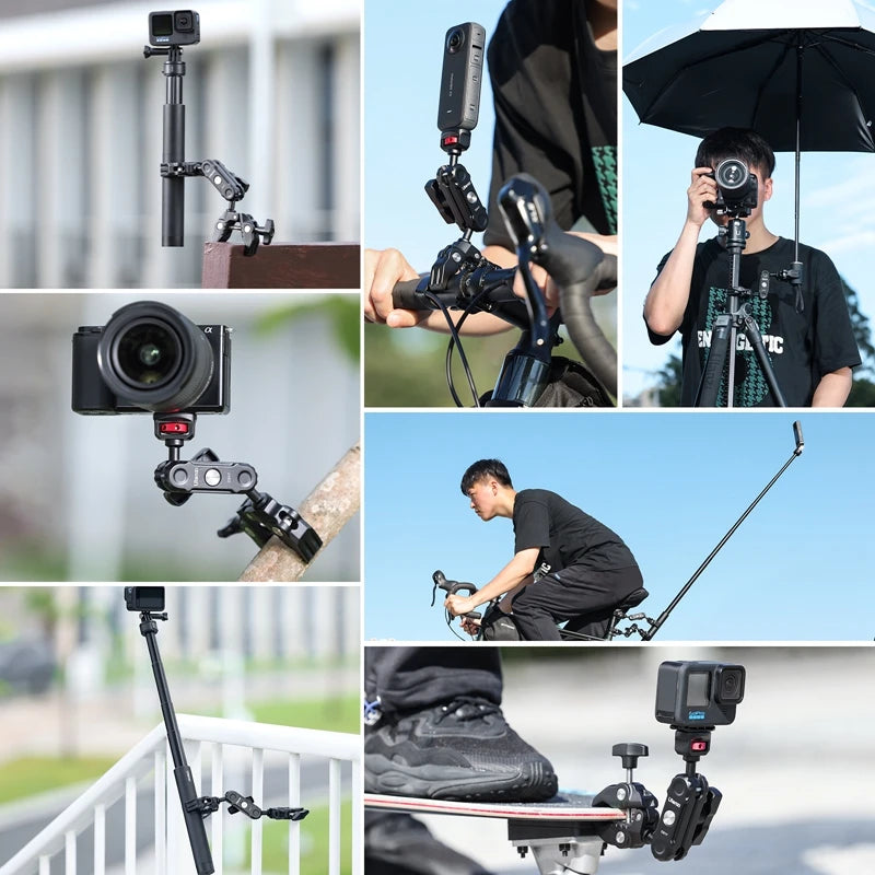 CowLost | ulanzi-co17-pea-pods-dule-head-super-clamp-for-go-pro-11-10-9-8-7-6-insta360-super-clamp-magic-arm-travel |2