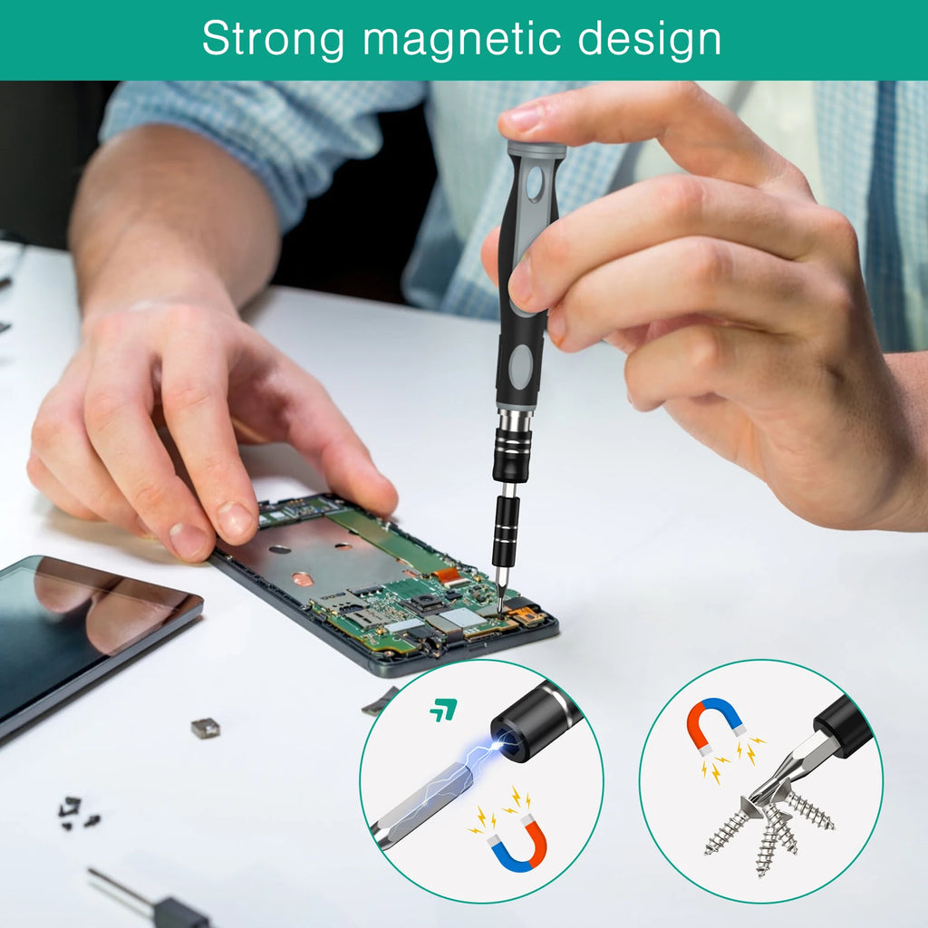 48-in-1 Magnetic Precision Screwdriver Set with 41 Bits & Pry Tools for Electronics Repair