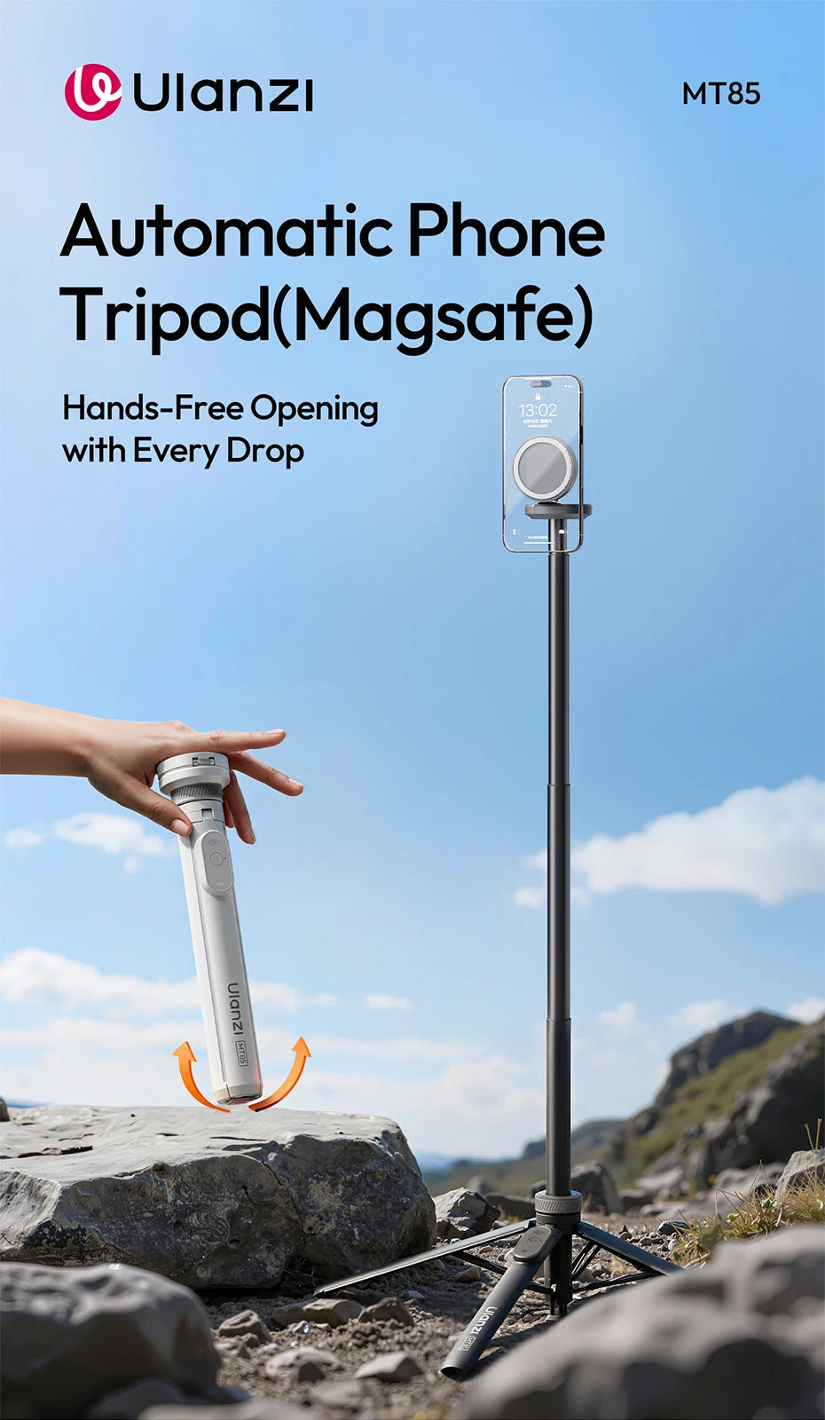 CowLost | ulanzi-mt-85-automatic-phone-tripod-magsafe-selfie-stick-for-iphone-17-16-15 |7