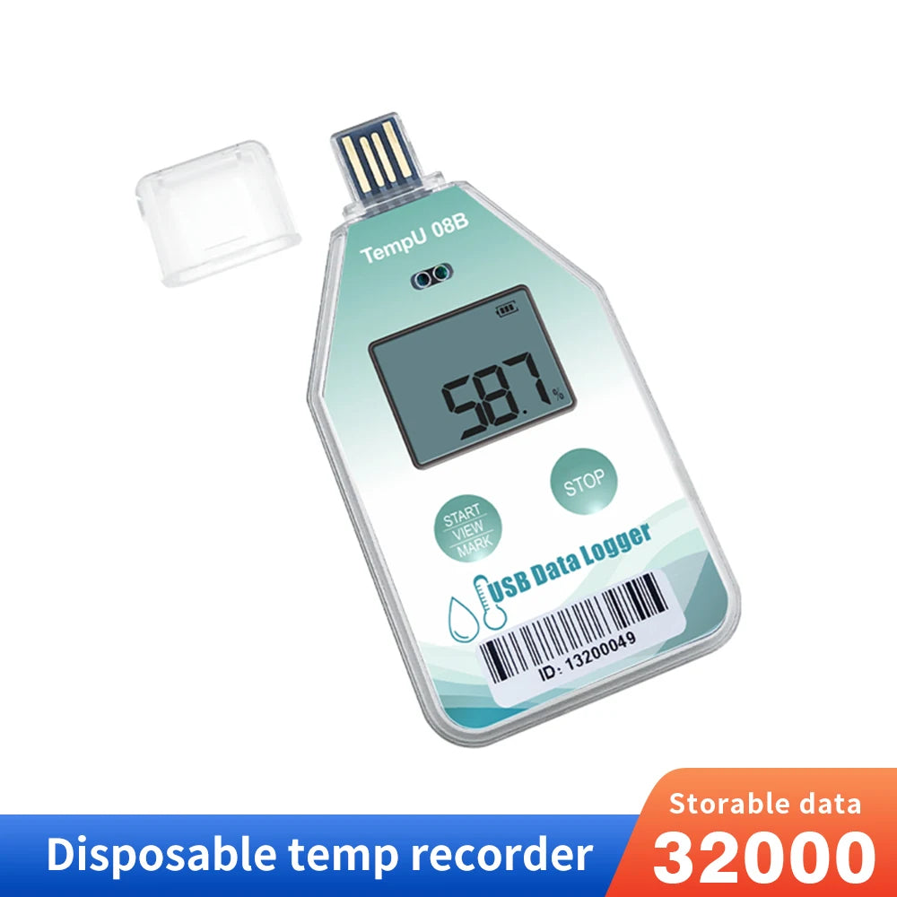 TempU08B USB Temperature & Humidity Data Logger 32000 Sets for Warehouse Storage