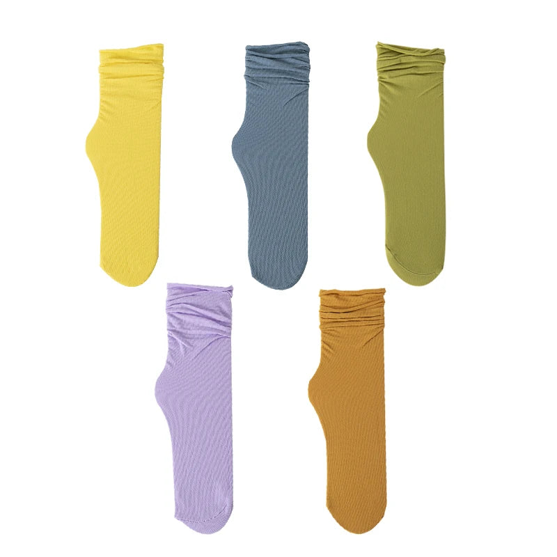 CowLost | 5-pairs-women-girls-summer-spring-thin-loose-socks-set |12
