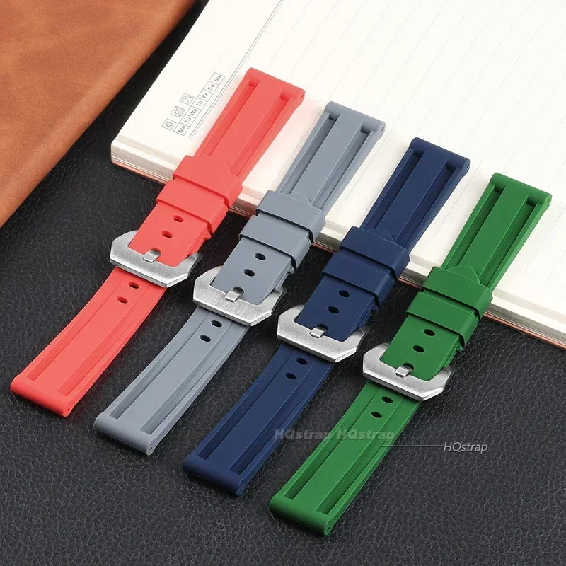Silicone Sport Watch Band for Panerai 20-26mm Soft Rubber Replacement Strap Unisex
