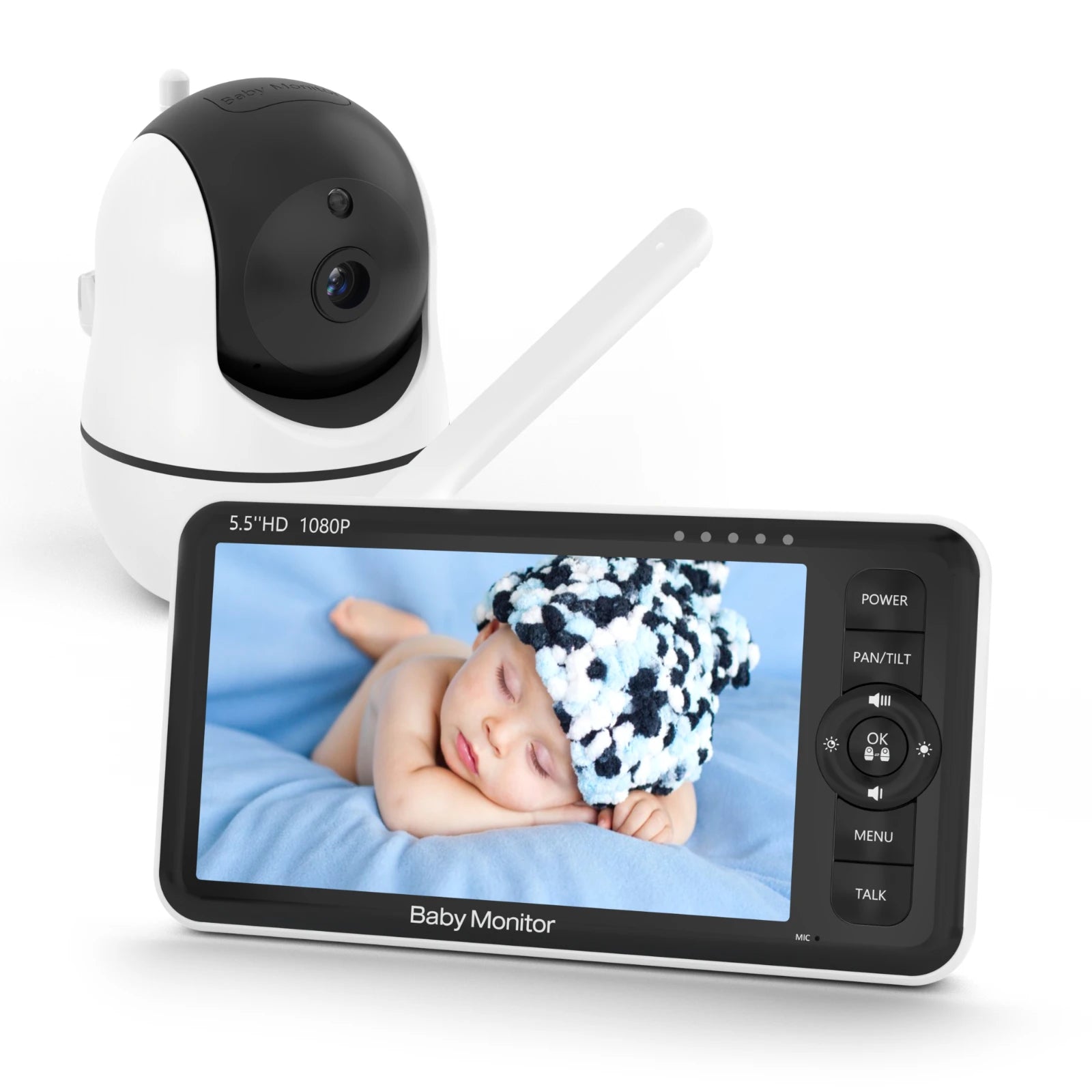 CowLost | baby-transport-accessories-babystar-5-5-hd-baby-monitor-with-pan-tilt-zoom-1000ft-range-no-wifi-night-vision-temperature-lullaby-two-way-audio-vox-mode |1