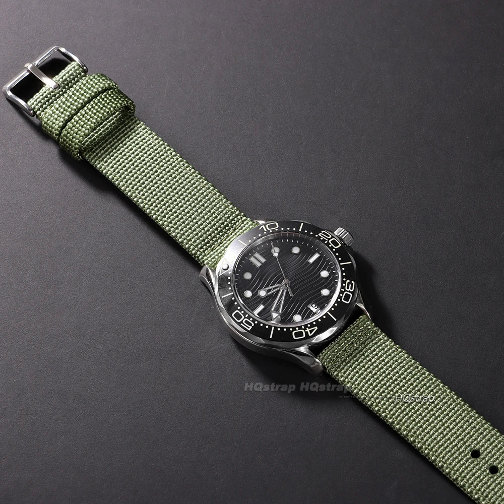 Woven Nylon Quick Release Watch Strap 18-24mm for Seiko Huawei Canvas Fabric Band