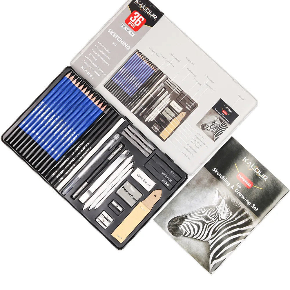 CowLost | product_id-kalour-22-25-36-39-piece-sketch-pencil-set-for-shading-portrait-drawing-smooth-graphite-pencils-for-students-professionals |14