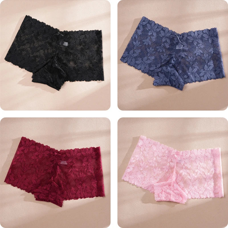CowLost | activewear-pants-4pcs-womens-low-waist-lace-boyshorts-underwear |22