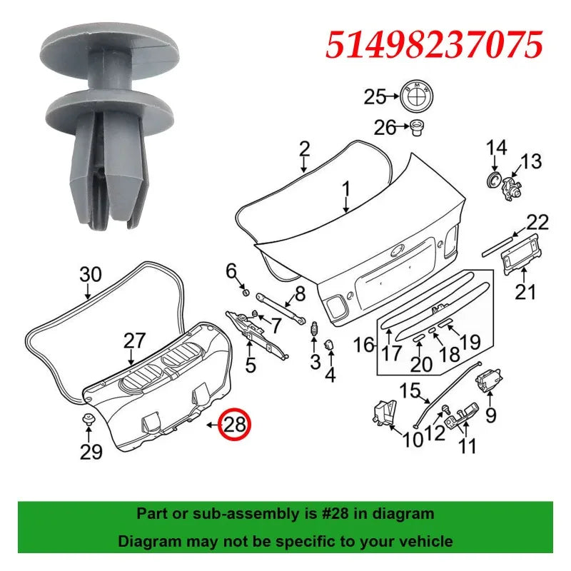 CowLost | product_id-51498237075-trunk-lid-trim-clip-fasteners-retainer-for-bmw-3-5-7-series-f30-f31-f34-e46-e90-e92-e93 |3