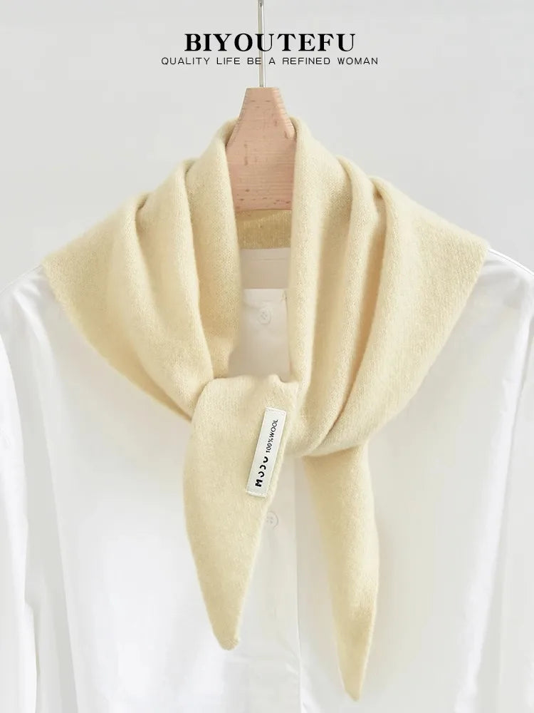 CowLost | australian-wool-knitted-triangle-scarf-shawl-womens-autumn-winter-warm-neck-protection-scarf |24