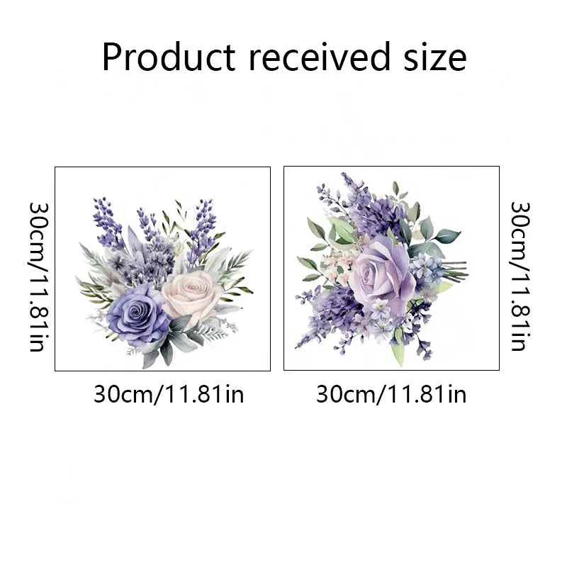 CowLost | 2pcs-purple-flower-hyacinth-stickers-bathroom-toilet-sticker |6