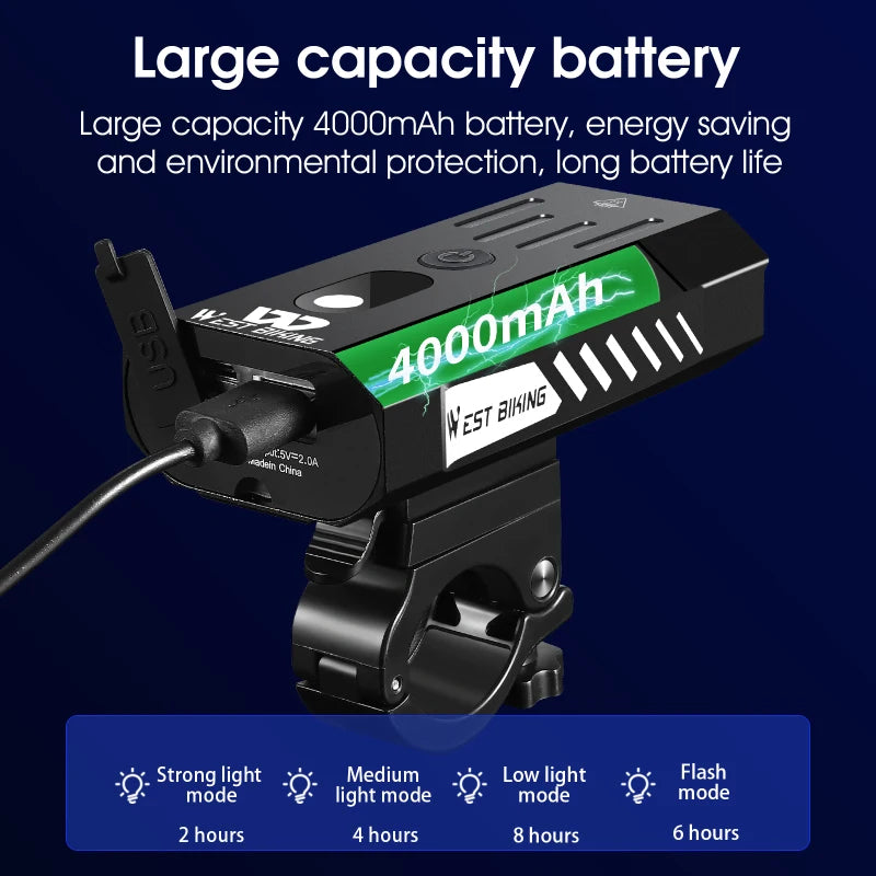 CowLost | west-biking-bike-front-light-induction-bicycle-bright-light-usb-charging-flashlight-cycling-waterproof-torch-bike-headlight |6