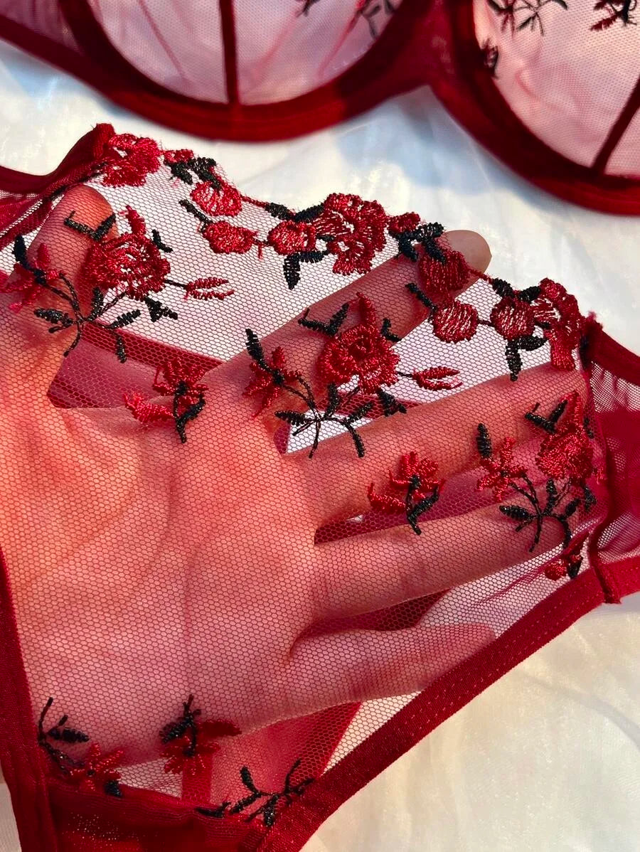 CowLost | pink-transparent-bra-women-sheer-temptation-exotic-sexy-lingerie-set |15