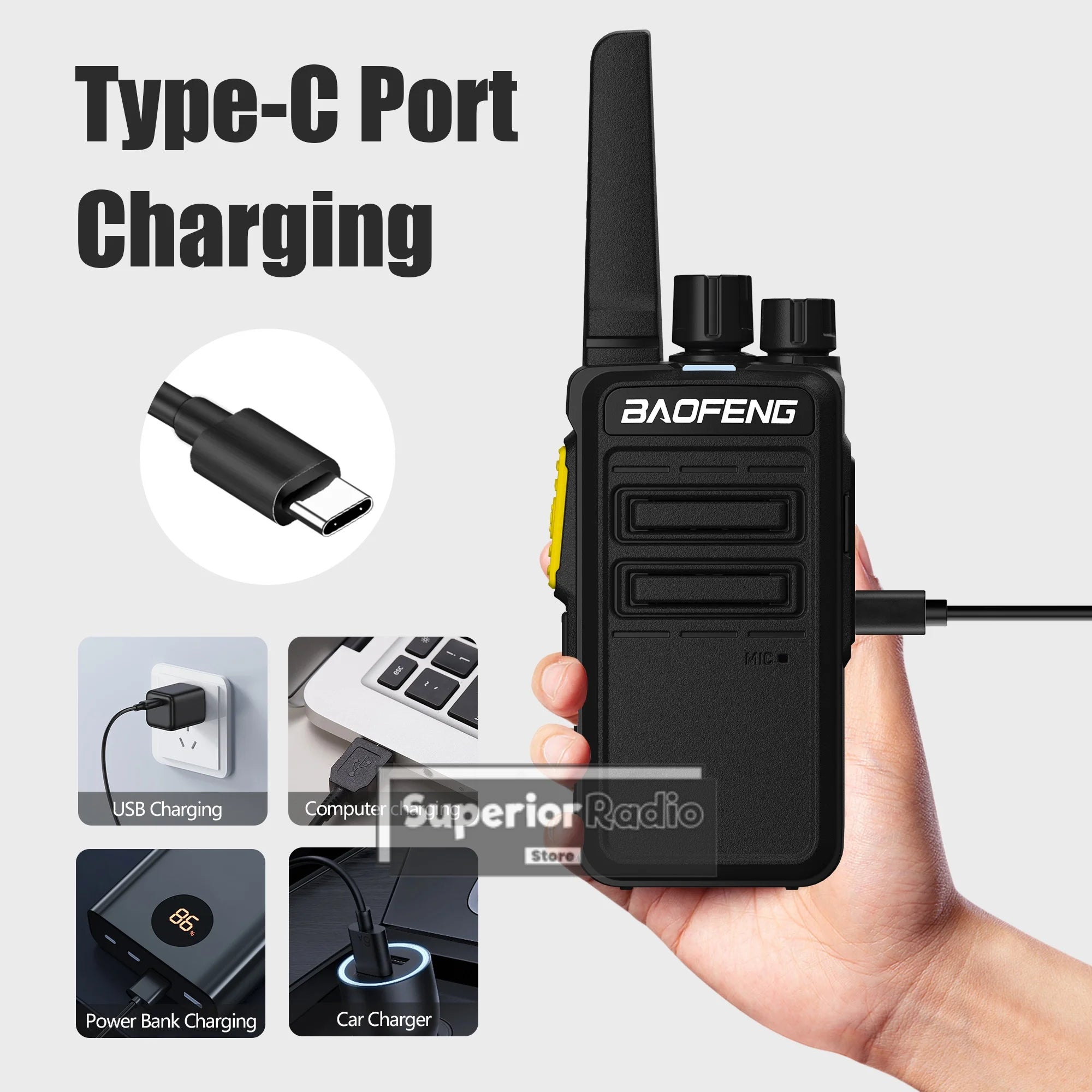 CowLost | mobile-phone-cases-baofeng-bd-v12a-mini-walkie-talkie-uhf-400-480mhz-noise-reduction-usb-c-charging |4
