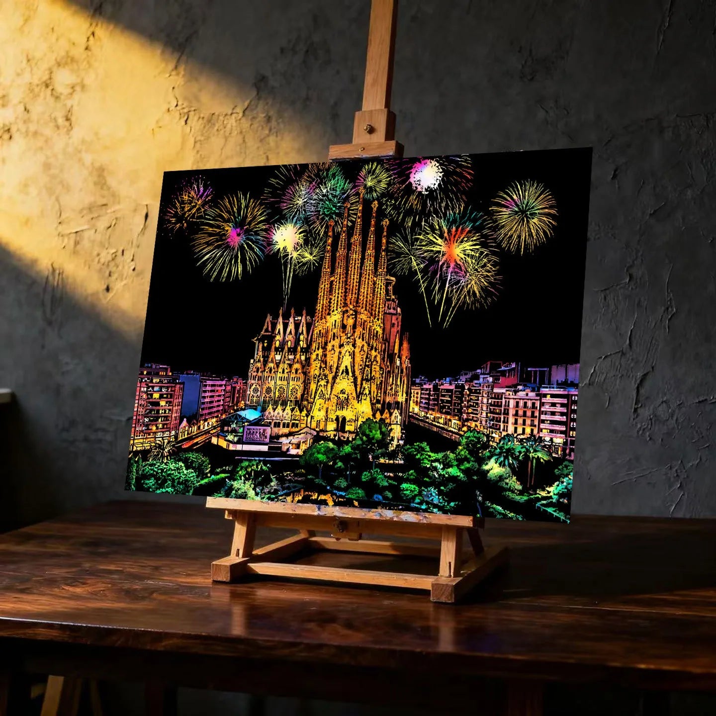 CowLost | product_id-2-pcs-diy-scratch-painting-set-famous-buildings-cityscape-night-view-40-5x28-5-cm |4