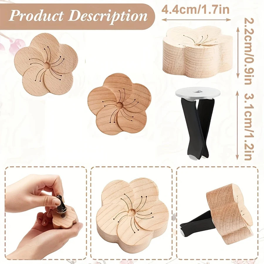 CowLost | product_id-diy-wooden-flower-car-air-freshener-vent-clip-diffuser-no-perfume |5