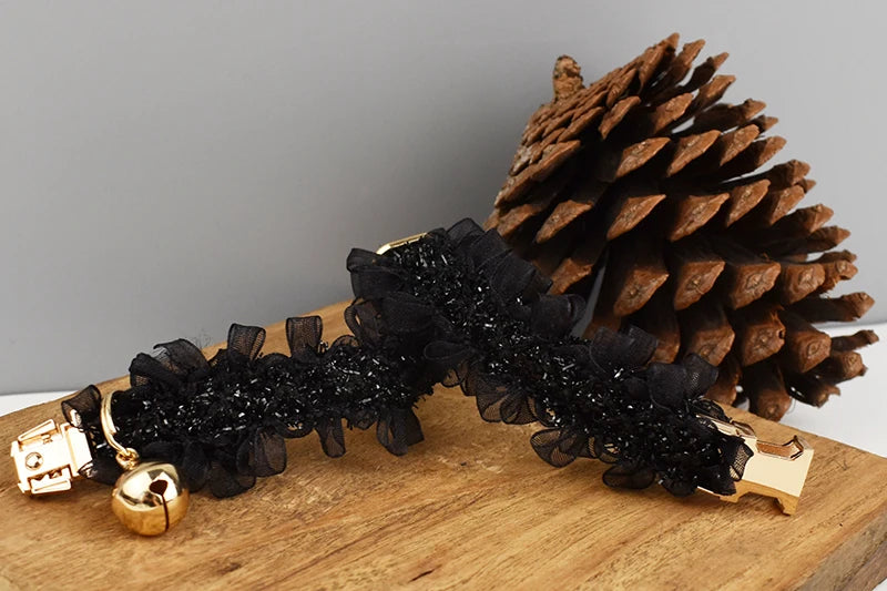 CowLost | cat-furniture-adjustable-lace-cat-collar-with-safety-bell-and-personalized-name |10