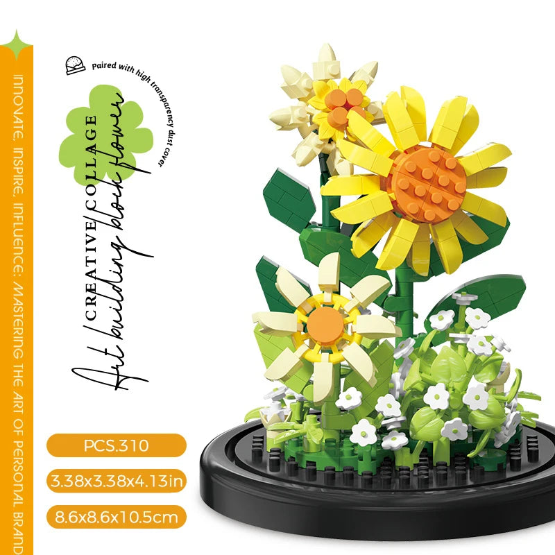 CowLost | product_id-micro-particle-building-block-sunflower-bouquet-diy-puzzle-toy-desktop-decoration |3