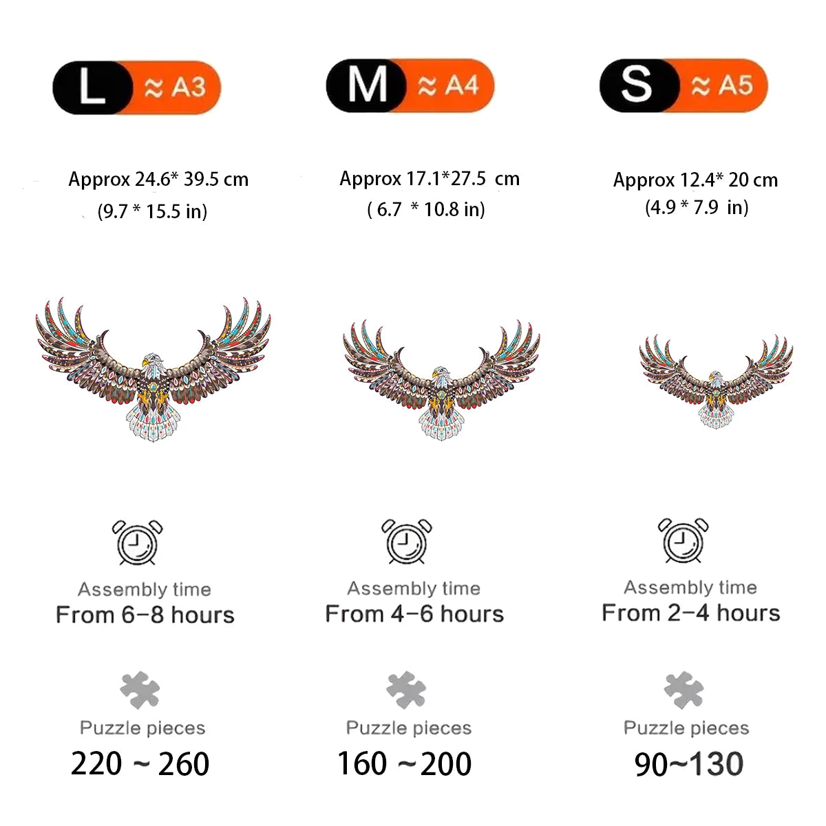 CowLost | product_id-eagle-pattern-wooden-3d-puzzle-toy-irregular-animal-shape-gift-for-adults-and-kids |2