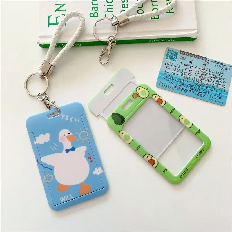 CowLost | handbags-solid-color-student-bus-id-card-protective-cover-keyring |5