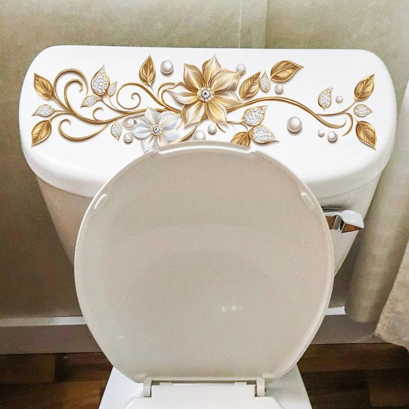 CowLost | gold-diamond-flower-bathroom-toilet-self-adhesive-sticker |4