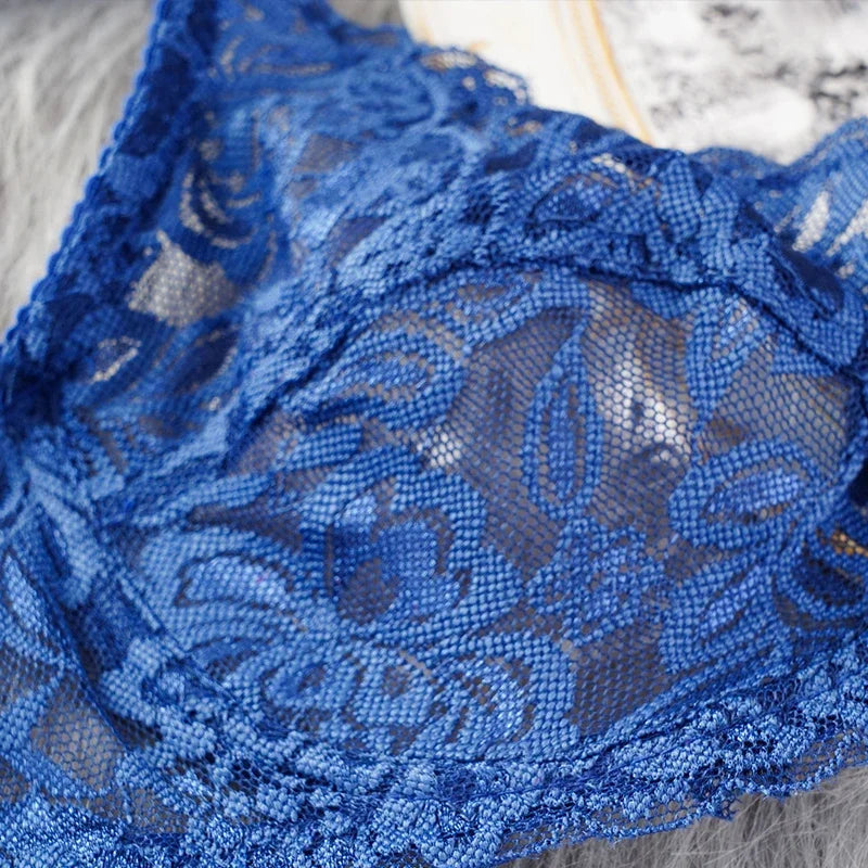 CowLost | sexy-push-up-hollow-out-lace-bras-women-mesh-transparent-lingerie |10
