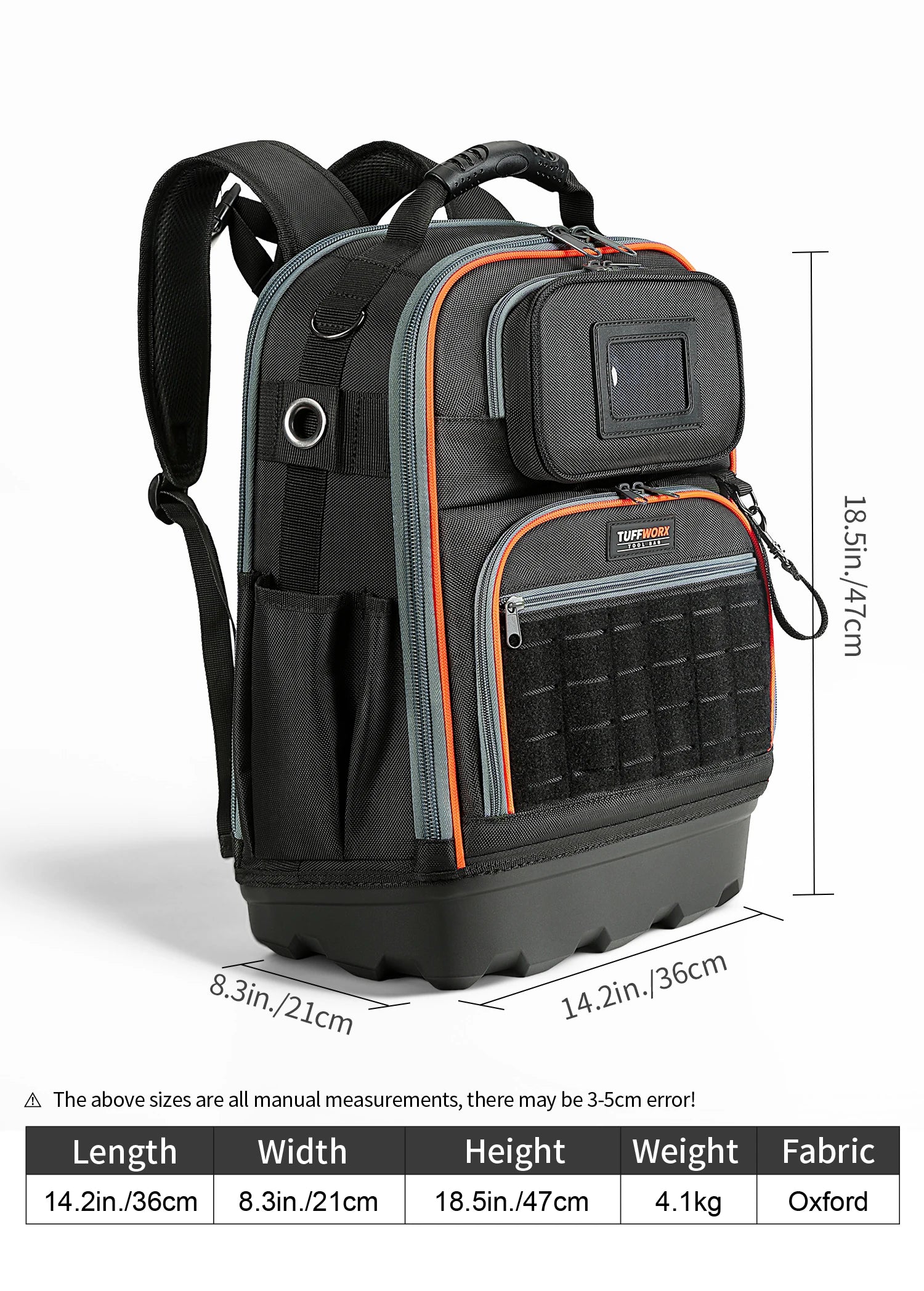 CowLost | product_id-heavy-duty-tool-backpack-with-laptop-compartment-molded-base-1680d-oxford-multiple-pockets |15