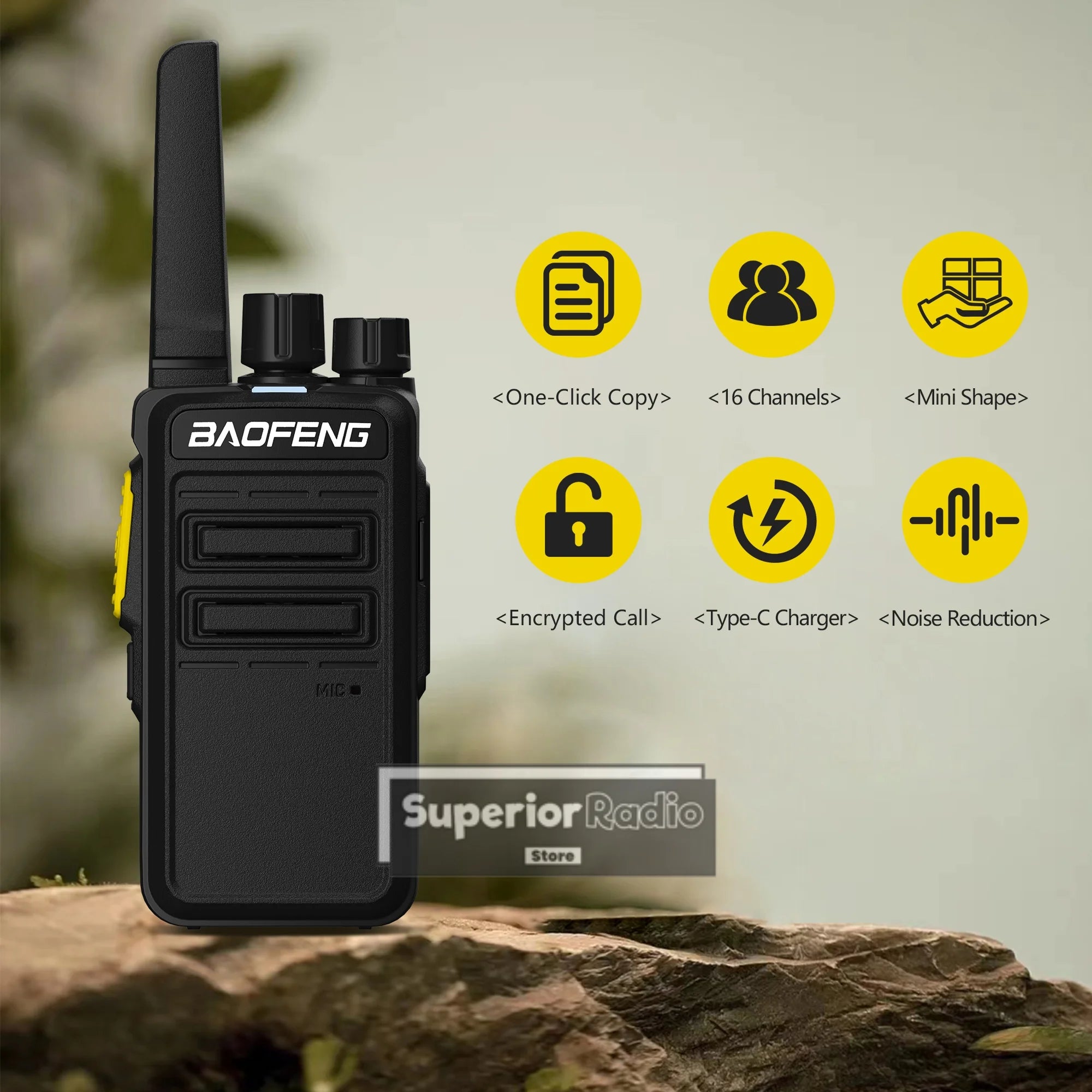 CowLost | mobile-phone-cases-baofeng-bd-v12a-mini-walkie-talkie-uhf-400-480mhz-noise-reduction-usb-c-charging |3