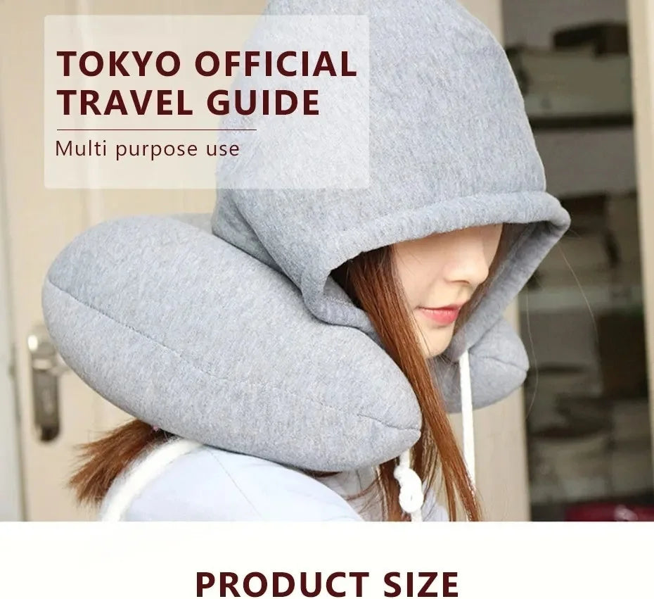 CowLost | travel-pillows-product_id-portable-u-shape-neck-pillow-with-hood-for-travel-and-privacy-protection |7