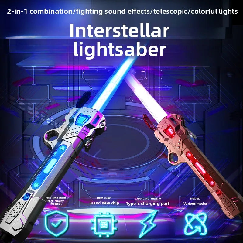 CowLost | product_id-childrens-2-in-1-telescopic-glowing-music-laser-sword-toy-with-rotating-light-and-sound |2
