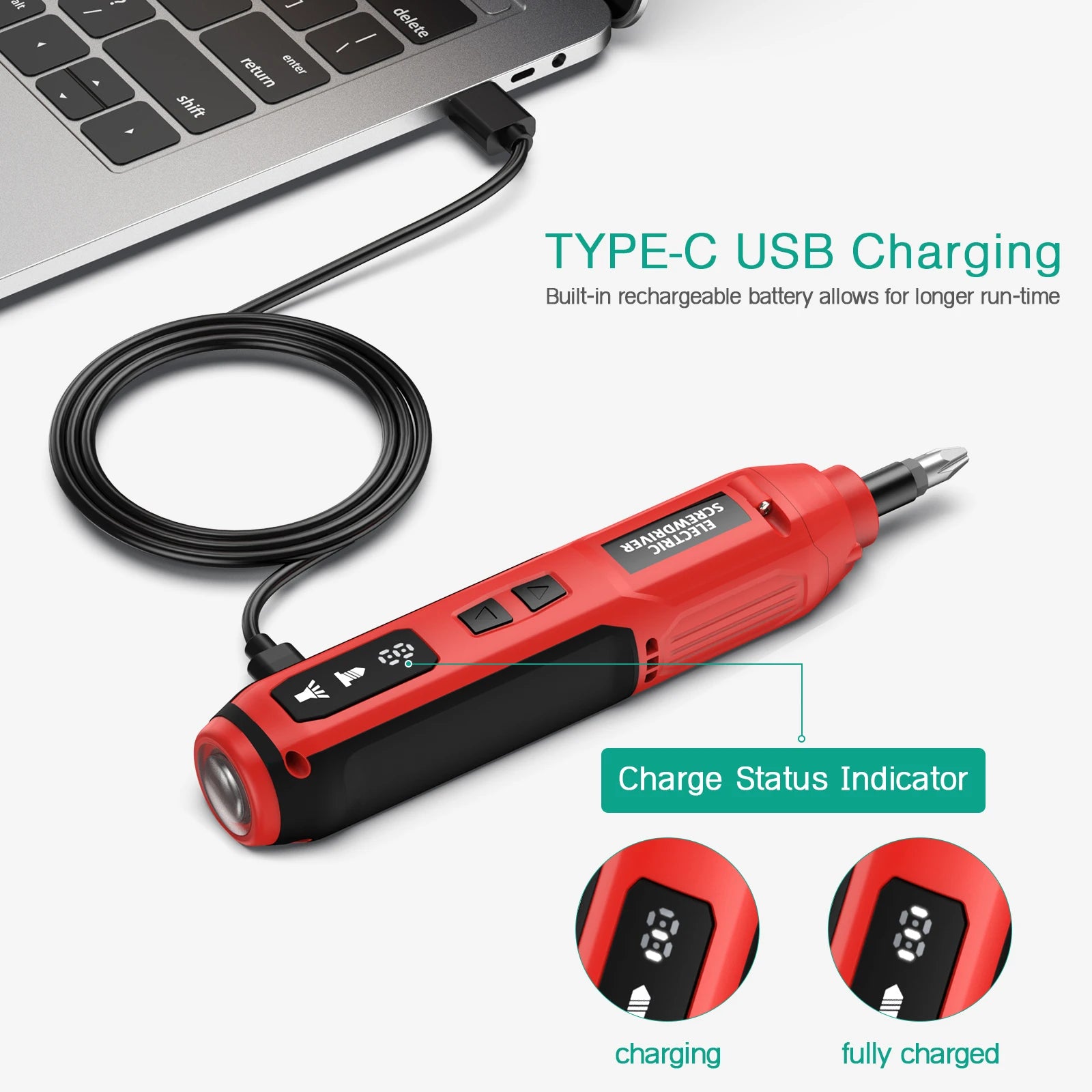 ORIA 3.6V Cordless Rechargeable Precision Electric Screwdriver Kit for DIY Home Use