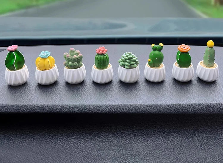 CowLost | 4pcs-resin-simulation-cactus-car-decoration-mini-succulent-decoration-home-office-desktop-computer-crafts-couple-small-gifts-toy |7