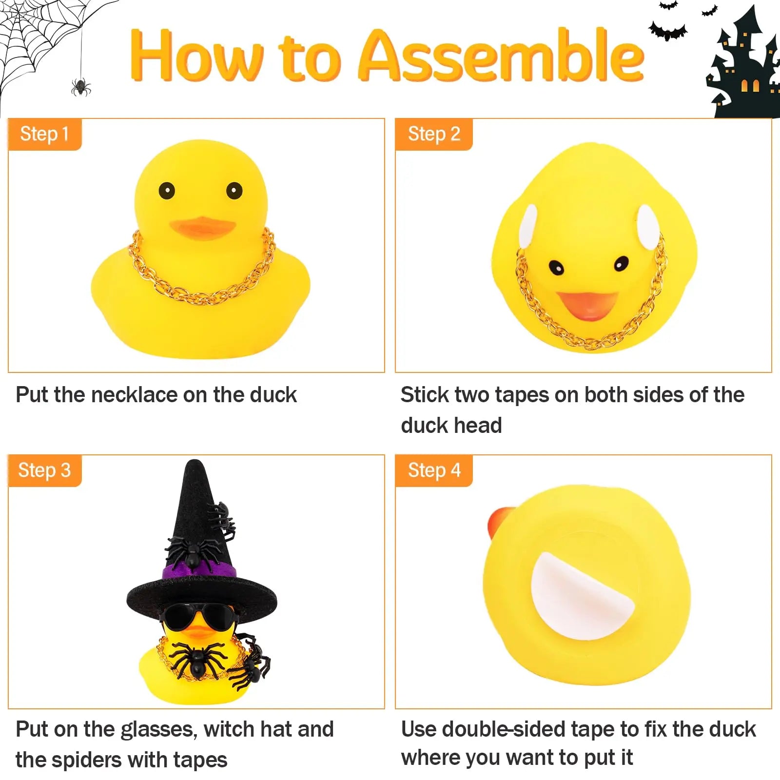 CowLost | product_id-halloween-spider-cowboy-rubber-duck-car-dashboard-office-desk-decoration |6