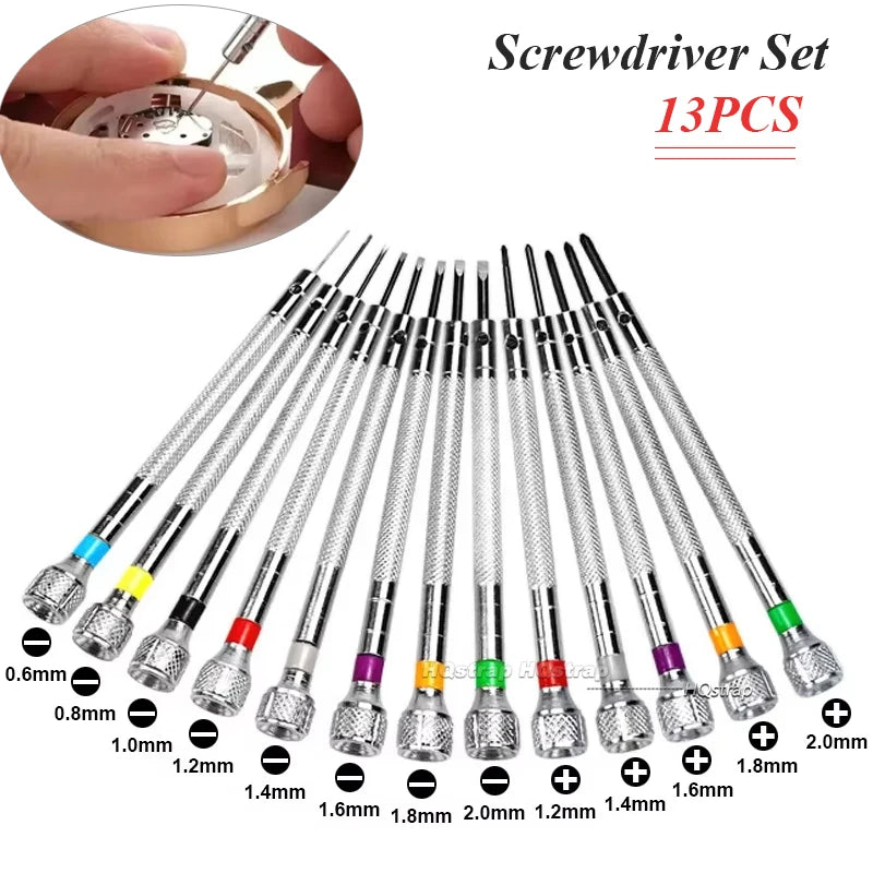 CowLost | product_id-13pcs-precision-watchmaker-screwdriver-set-0-6-2-0mm-slotted-cross-repair-tools |6