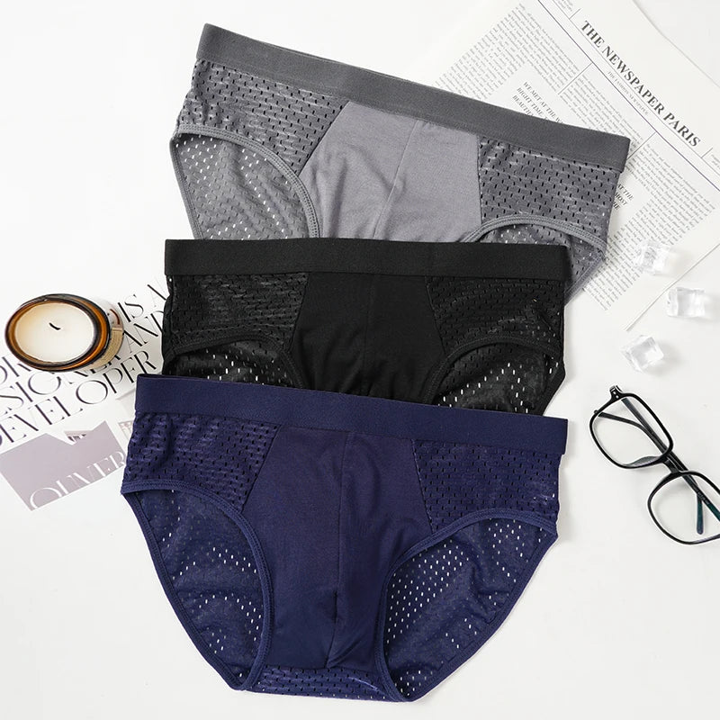 CowLost | xl-4xl-mens-plus-size-breifs-solid-color-breathable-panties |8