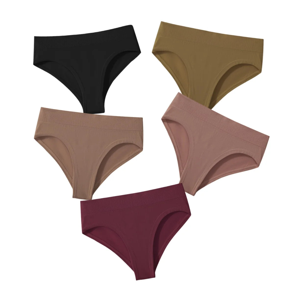 CowLost | product_id-5pcs-high-rise-seamless-women-s-solid-color-brief-panties-s-xxxl |13