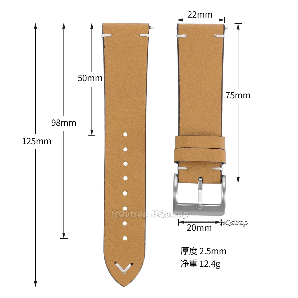 CowLost | product_id-vintage-quick-release-leather-watch-band-18mm-20mm-22mm-unisex-cowhide-strap-handmade-stitching |6