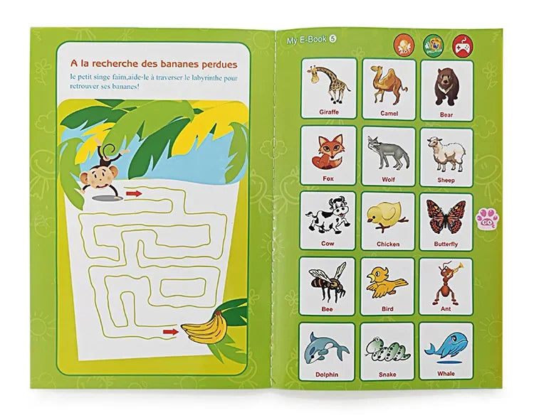 French-English Bilingual Children's Voice Reading Book Early Learning Toy