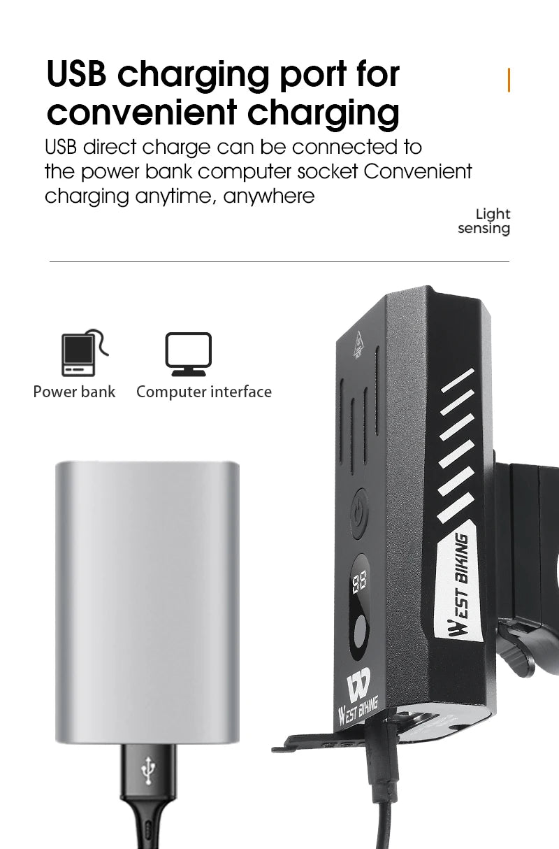 CowLost | west-biking-bike-front-light-induction-bicycle-bright-light-usb-charging-flashlight-cycling-waterproof-torch-bike-headlight |14