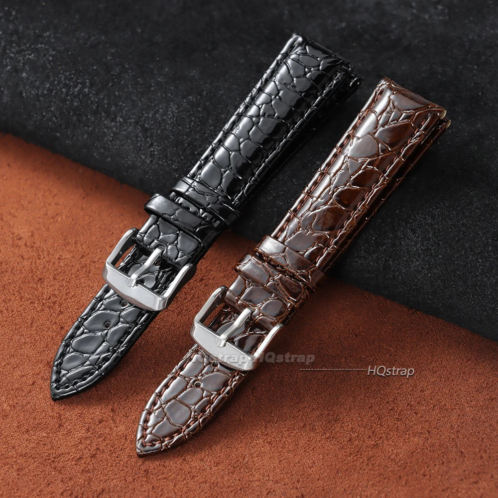 CowLost | product_id-unisex-crocodile-leather-smartwatch-strap-12-22mm-black-brown |9