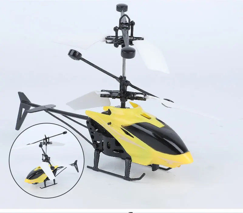 Rechargeable Mini RC Helicopter Drone Safe Fall-Resistant Toy (No Remote Battery)