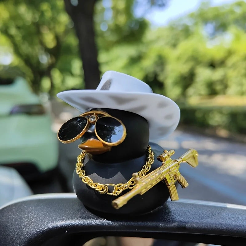 CowLost | 1set-cowboy-hat-black-duck-car-decoration-car-duck-decoration-accessory-2 |1