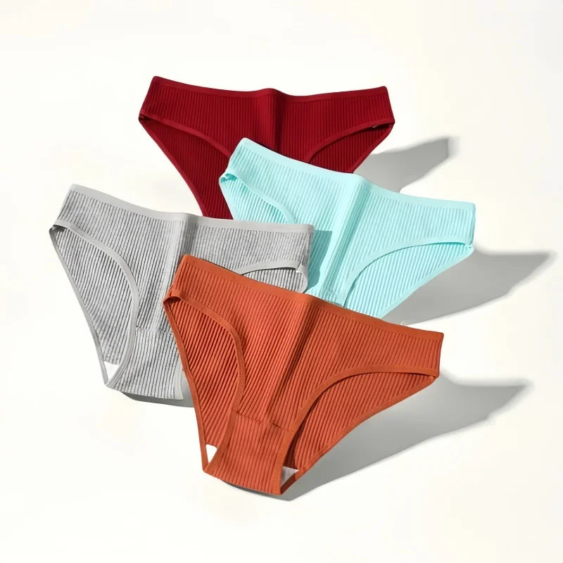 CowLost | product_id-5pcs-women-s-cotton-stretch-solid-color-briefs-soft-comfort-panties-s-xxl |1