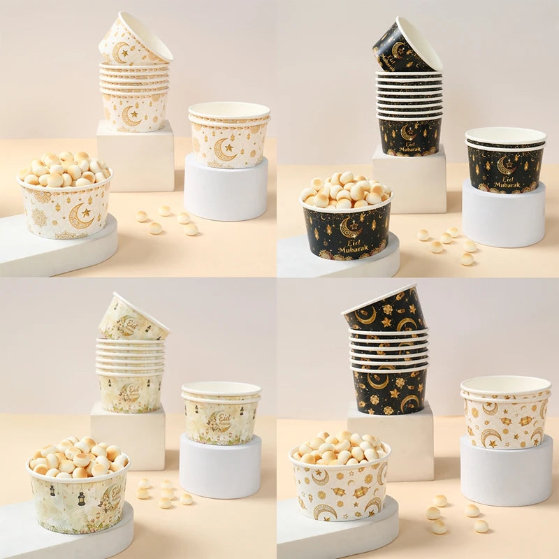 CowLost | 10pcs-ramadan-paper-bowl-eid-mubarak-decoration-for-home-food-holders |8