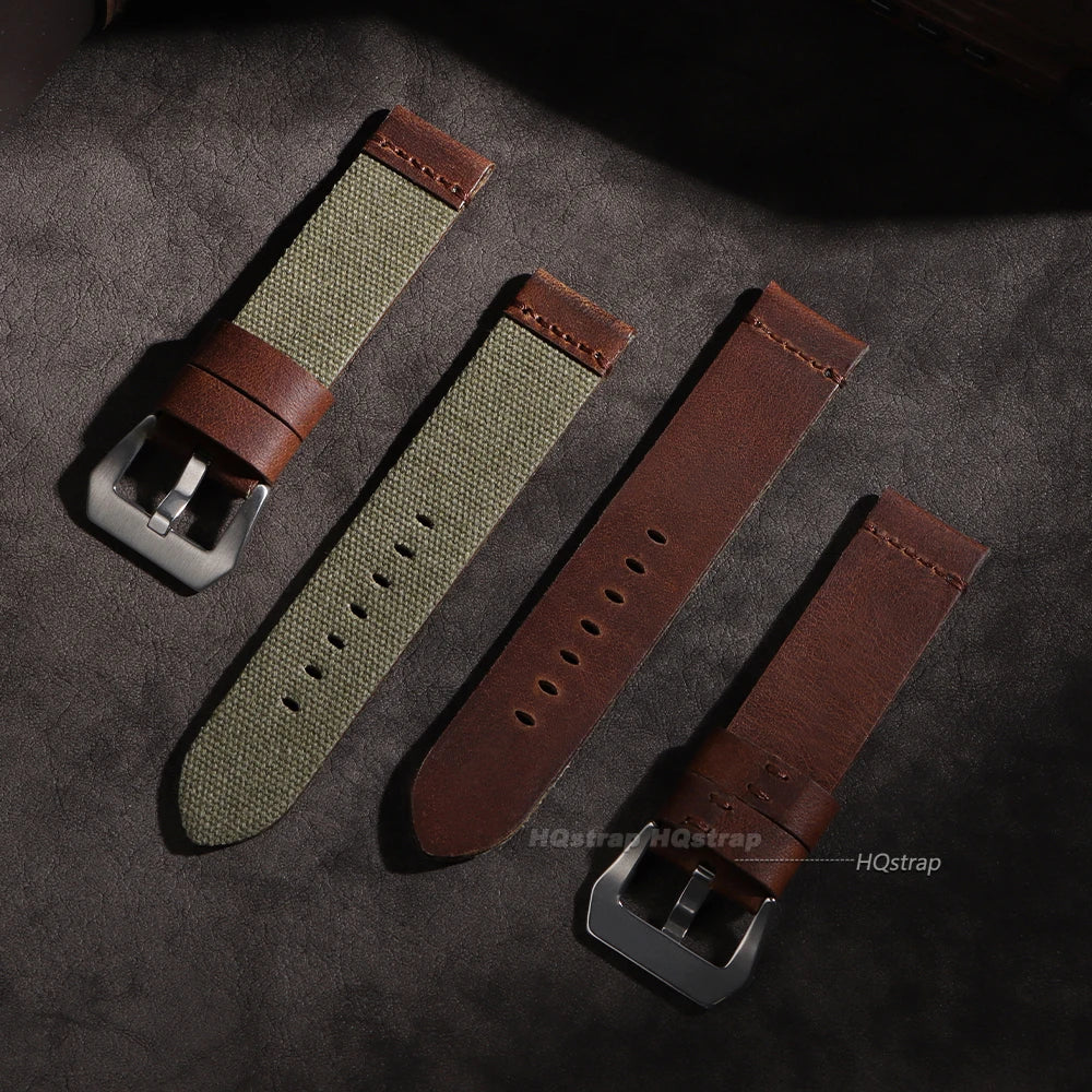 CowLost | product_id-hqstrap-nylon-calfskin-leather-watchbands-20mm-24mm-unisex-replacement-straps |5