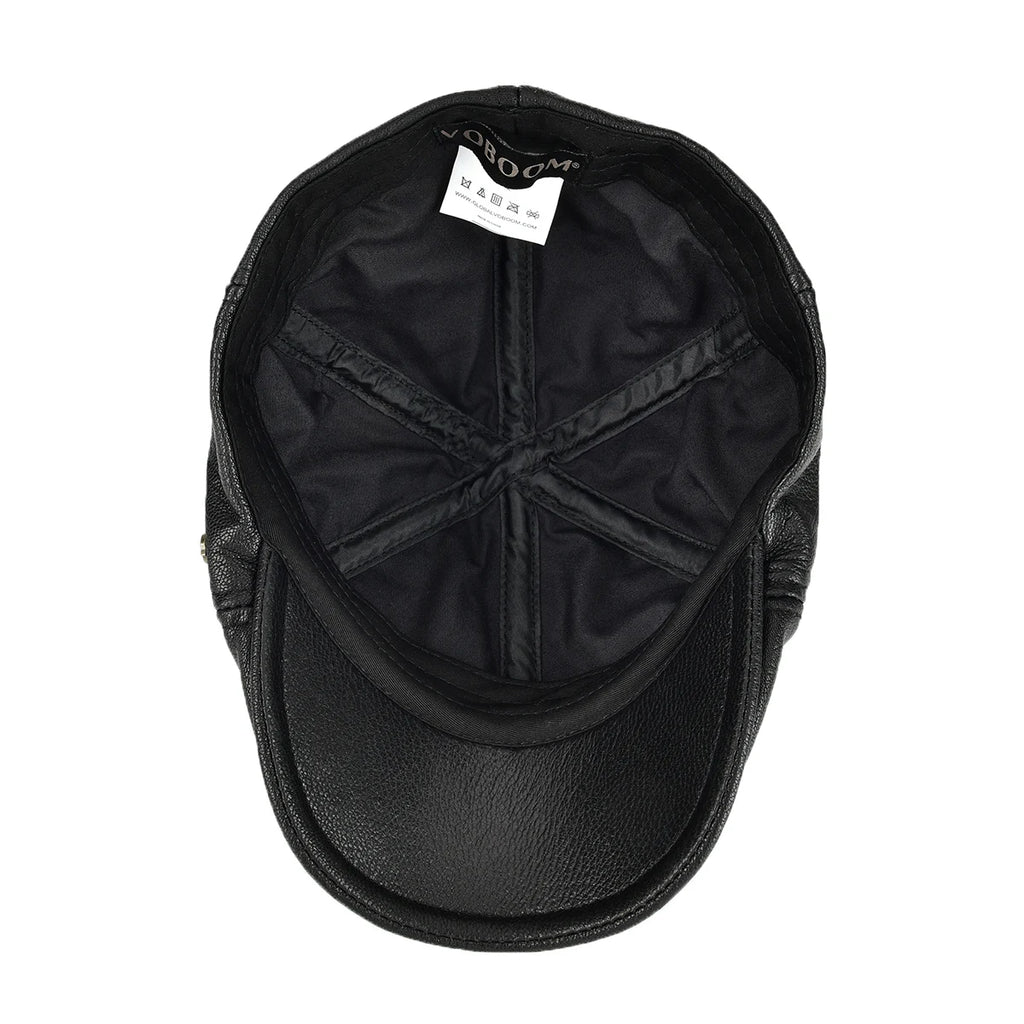 CowLost | voboom-leather-flat-cap-men-fall-winter-cabbies-hat |5
