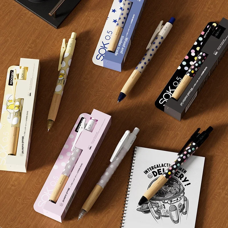CowLost | product_id-kookei-gel-pen-with-oak-wood-handle-smooth-0-5mm-st-nib-fast-dry-ink-polka-dot-design-for-students-professionals |4