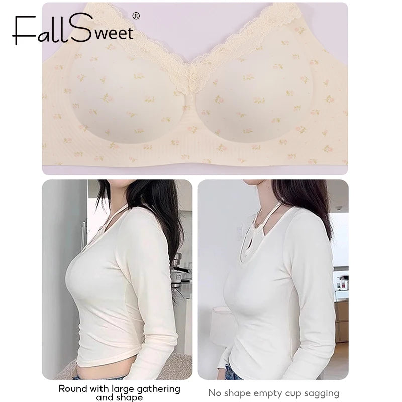 CowLost | product_id-fallsweet-wireless-push-up-floral-lace-bra-for-women |4