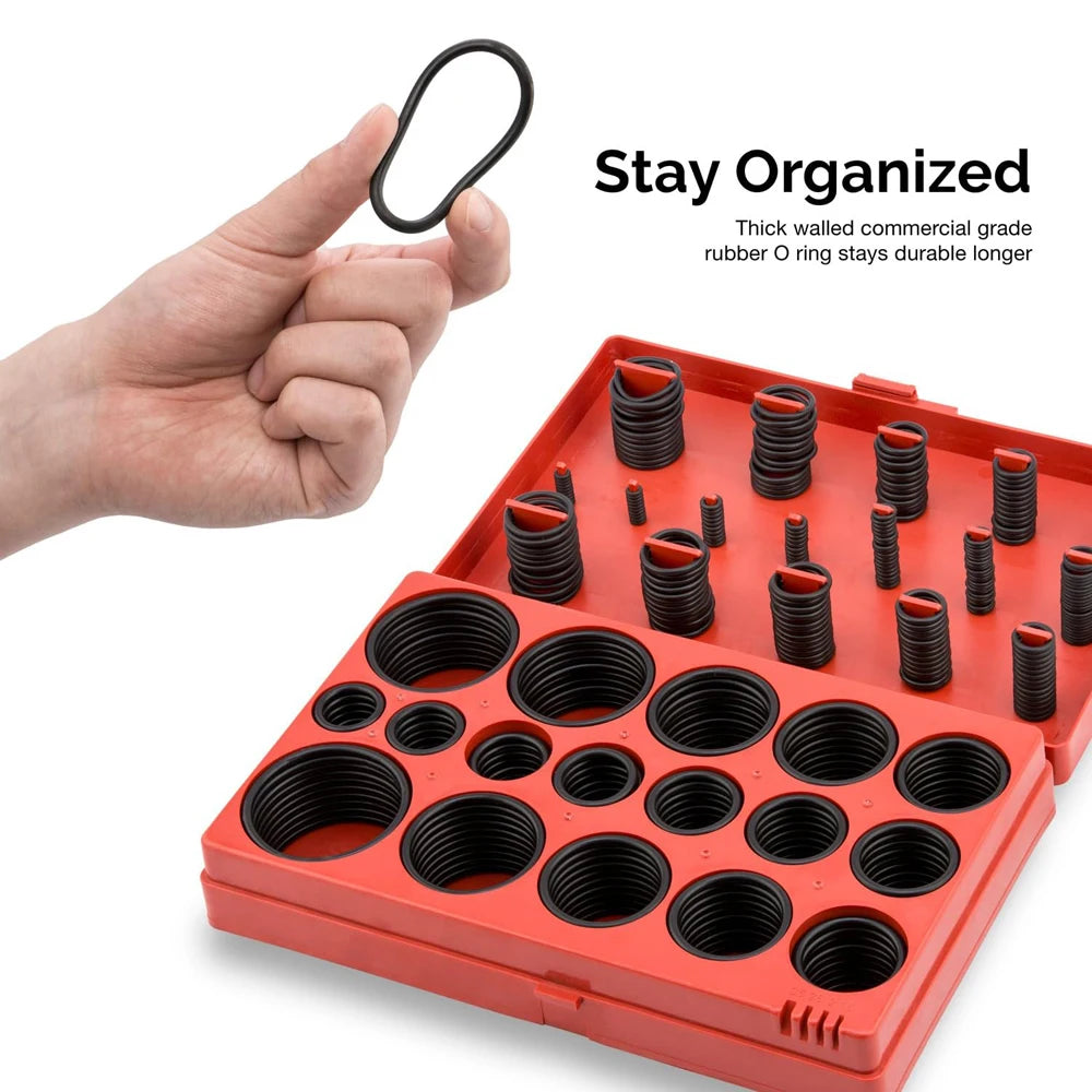 CowLost | 419-225pcs-rubber-o-ring-assortment-kit-buna-n-gasket-sealing-replacement-o-rings-32-metric-sizes-for-plumbing-faucet-repair |15